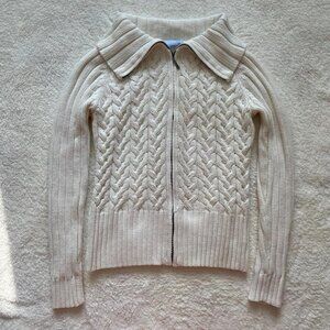 White Cable Knit Cardigan